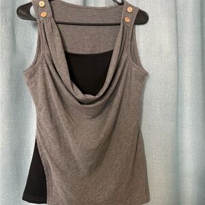 Gray and Black Women's Tank Top